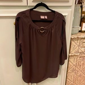 Ladies top Chicos size 2 brown excellent condition